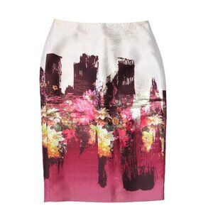 NWT J.Crew Collection Pencil Midi in Painted Metallic Floral Jacquard Skirt 8